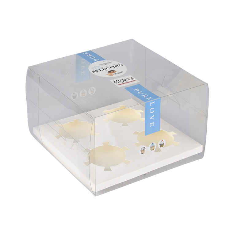 Wholesale Transparent Clear Cake Packaging Box with Paper Cardboard