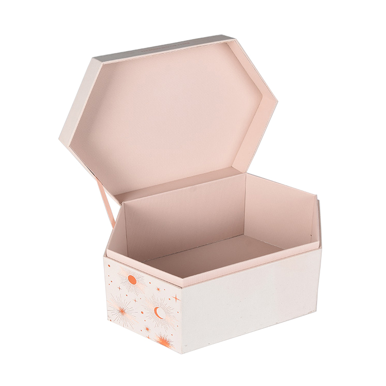Custom Hexagon Jewelry Box Ring Boxes Pink Gift Box Trinket Hexagon Box